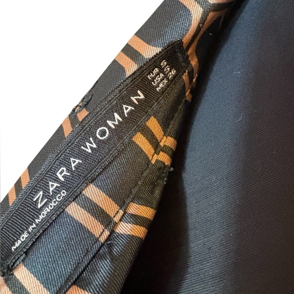 Zara Black and Tan Asymmetrical Wrap Skirt - Picture 16 of 16